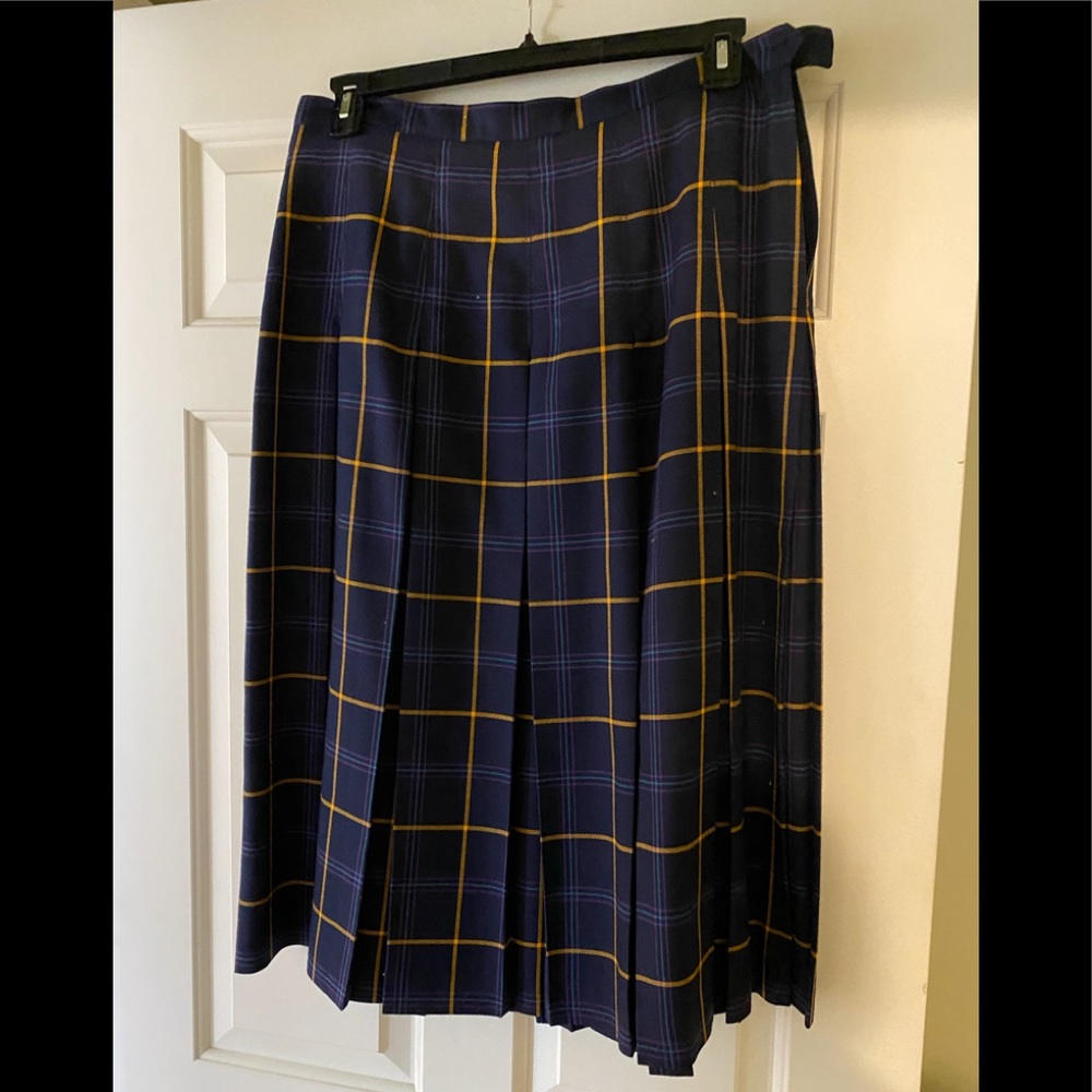 Blue Pleated Skirt